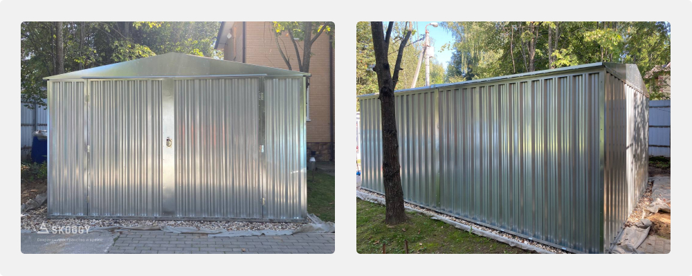 Гараж 6 на 4 SKOGGY в цинковом цвете
