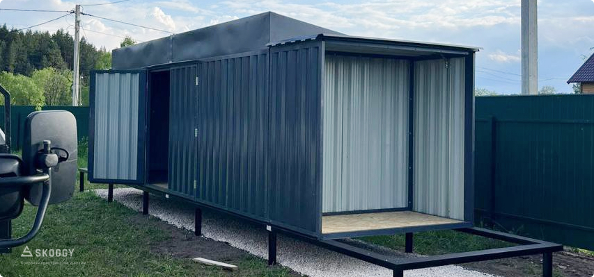 Металлический разборный хозблок для дачи