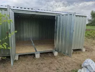 Хозблок для различной техники в цинковом цвете в с. Семеновское-Советское, Суздальский р-н, Владимирская обл.