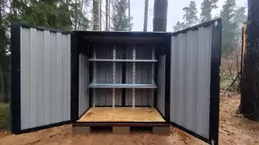 Дровница для хранения дров в черном цвете в дер. Лызлово, Одинцовский г.о, МО