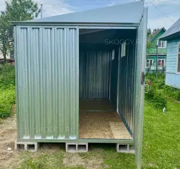 Хозблок для газонокосилки и инвентаря в цинковом цвете в дер. Троица, пос. Вороновское, г. Москва