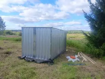 Хозблок для хозяйственных принадлежностей в цинковом цвете в с. Пригородный, Юрьев-Польский мун.окр, Владимирская обл.