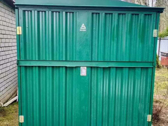 Прочный хозблок для хранения садового инвентаря в зеленом цвете в дер. Глазово, Тверская область 
